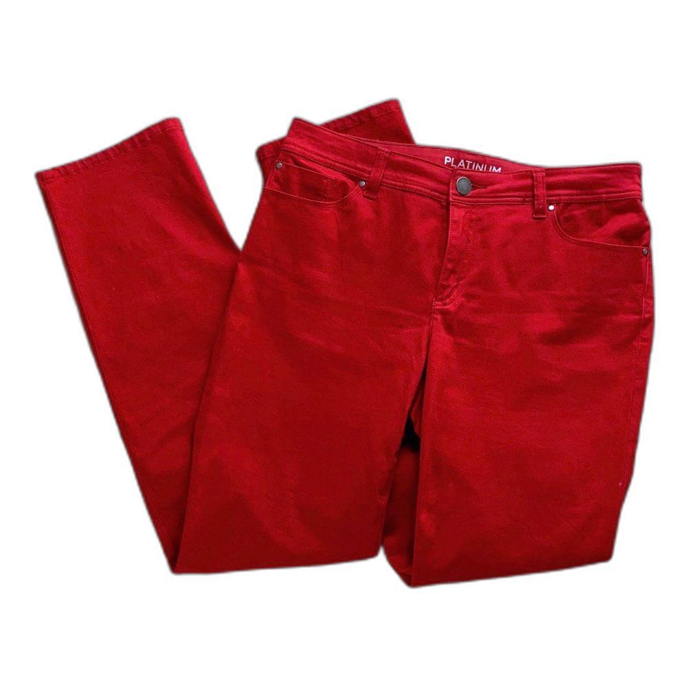 Platinum Chico's Straight Leg Red Long Pants